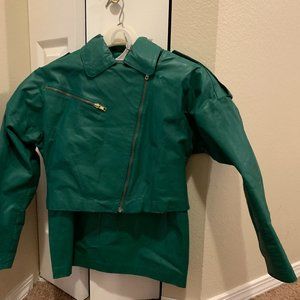 Leather jacket and skirt, vintage